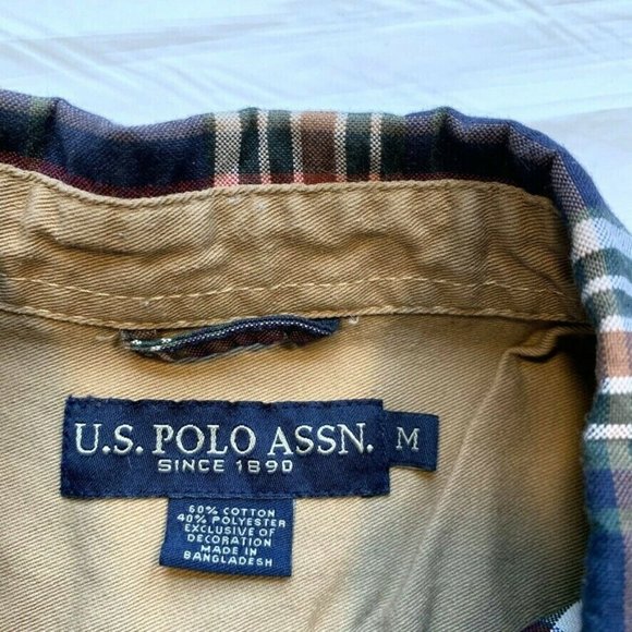 NEW US Polo Assn Plaid Button Down Shirt Long Sleeve Cotton Blend Pocket Thick M - Picture 5 of 12